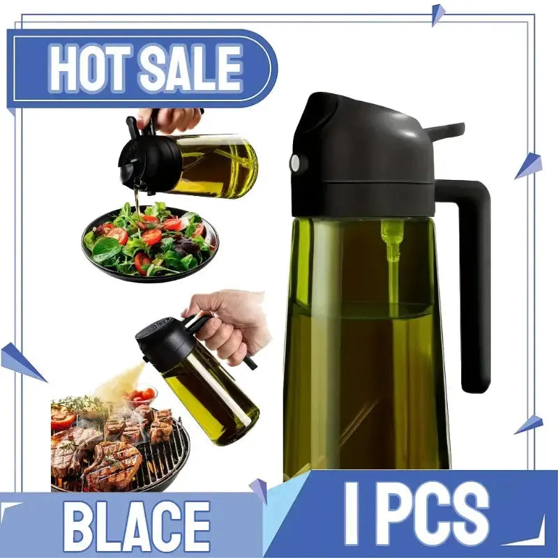 2in1 Kitchen Spray Oil Dispenser Oil Sprayer Polisher Or Only Brush Spray for Air Fryer Salad Grilling Roasting Cooking Kitchen HASHTAG