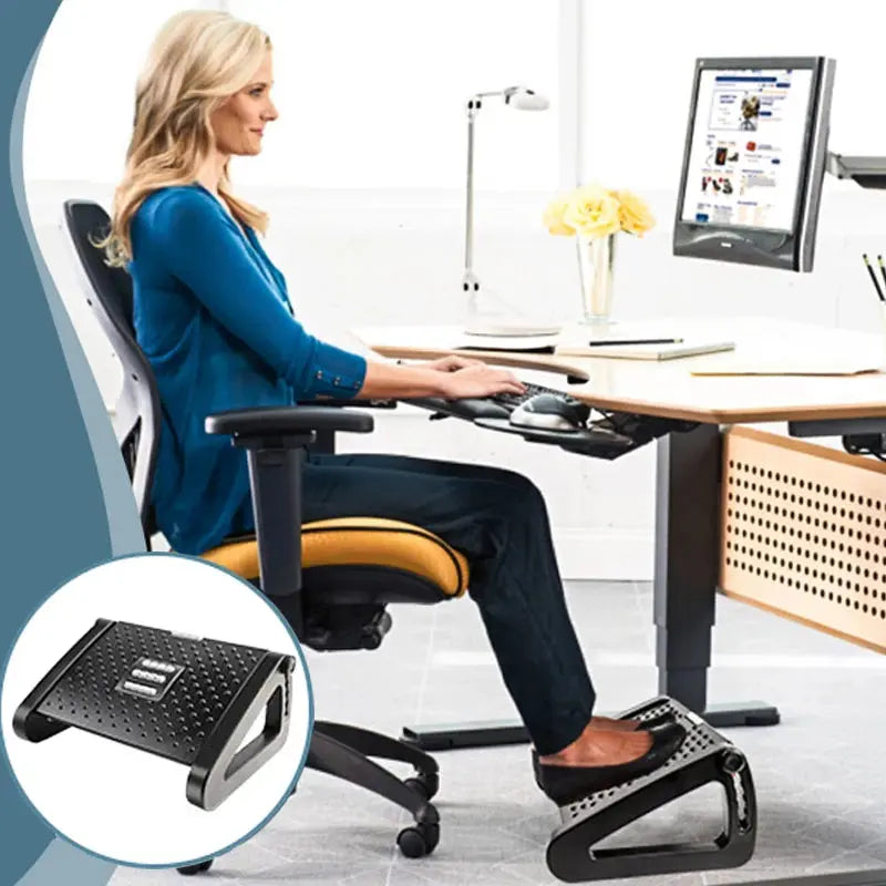 Under Desk Footrest Ergonomic Foot Stool with Massage Rollers Desk Leg Rest Pain Relief for Home Office Work - HASHTAG