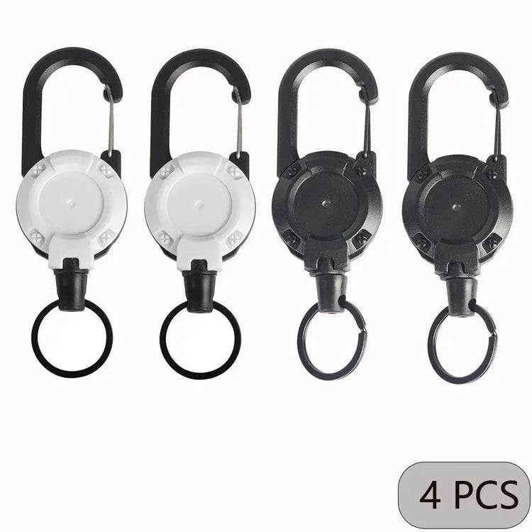 1/2/4pcs Extendable Retractable Holders Keychain Badge Reels Heavy Duty Clip With Carabiner Key Chain For Men Outdoor Bags - My Hashtag Shop