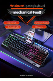 YINDIAO V2 Computer Wired Keyboard E-sports Gaming Typing Office Universal USB Plug-in Hair Light Keyboard Available For Windows System HASHTAG