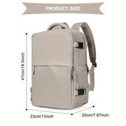 Large Capacity Travel Backpack, Multi-functional Business Trip Bag With Suitcase Sleeve, Nylon Computer Schoolbag Fits 14-inch Laptop HASHTAG