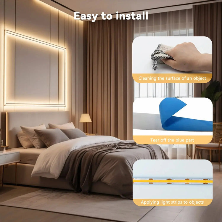 Touch LED Strip COB Lights 5V USB Dimmable 320 LEDs/m Flexible Diode Linear Lamp Tape for Room Backlight Room Wall Decorations - HASHTAG