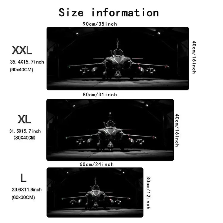 Fighter jet Mouse Pad Airplane Large Rubber Anti-slip Keyboard Table Mats Gaming Office Mousepads XXL Game Laptop Long Desk Mat - My Hashtag Shop
