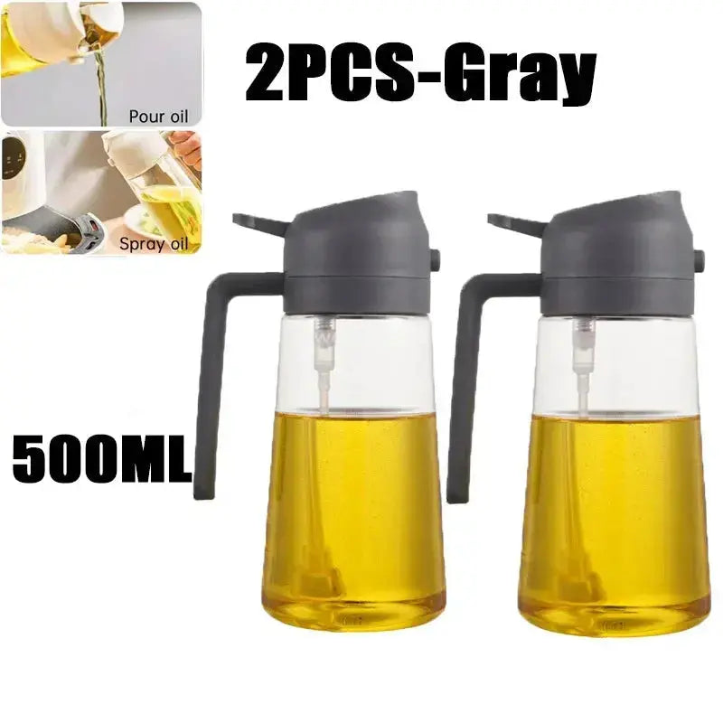 2in1 Kitchen Spray Oil Dispenser Oil Sprayer Polisher Or Only Brush Spray for Air Fryer Salad Grilling Roasting Cooking Kitchen HASHTAG