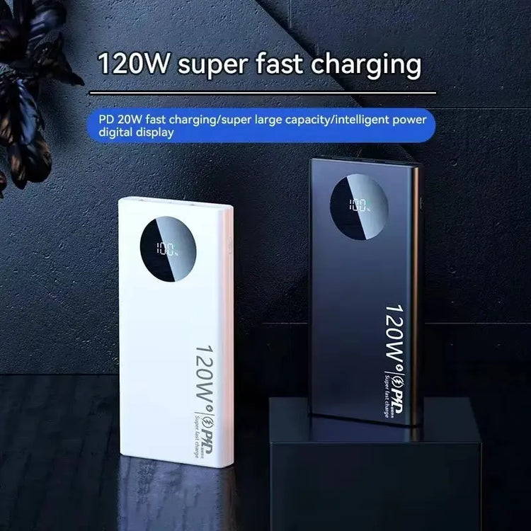 120W 50000Mah High Capacity Power Bank Fast Charging Powerbank Portable Battery Charger for Iphone Samsung Huawei 2024