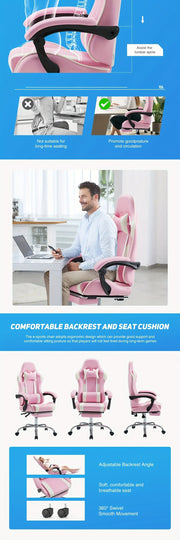Recliner Executive Chair Ergonomic Gaming Chair Home Office Desk Chair With Wheels High Back Computer Chair With Lift Armrest, Lumbar Support, Headrest HASHTAG