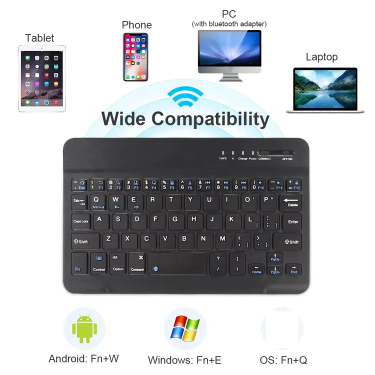 Mini Bluetooth Wireless Keyboard Mouse Set Rechargeable for Phone Tablet English Keyboards for Android Ios Windows XP Laptop PC