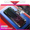 YINDIAO V2 Computer Wired Keyboard E-sports Gaming Typing Office Universal USB Plug-in Hair Light Keyboard Available For Windows System HASHTAG