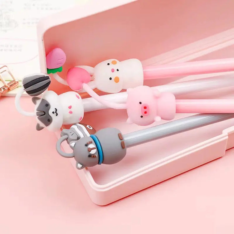 12 Pcs Cute Pet Pens Set - Creative Cartoon Writing Tools for Small Fresh Student Exam, School Supplies