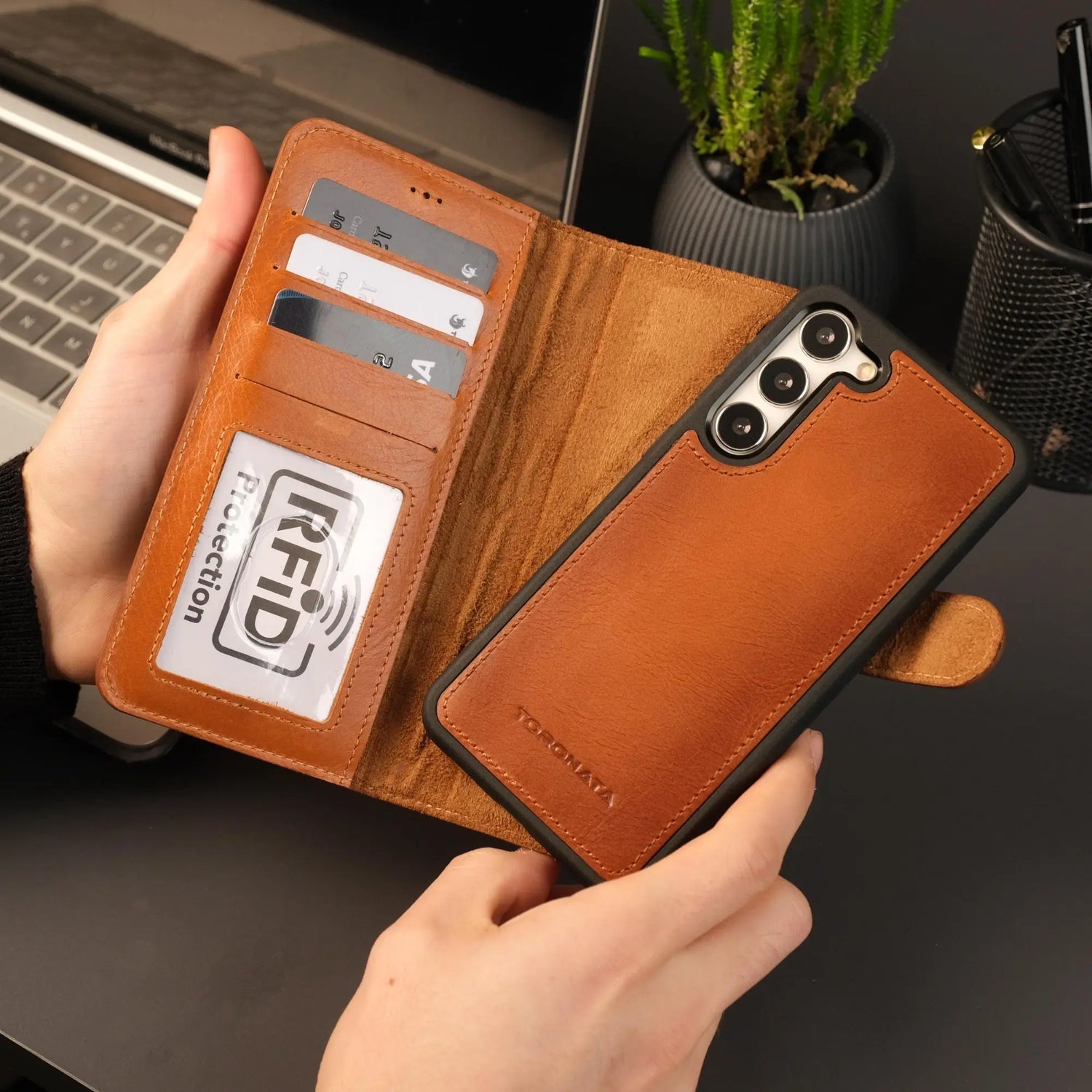 Leather Samsung Galaxy S25 Wallet Case | Buffalo-5