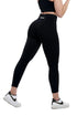 Leggings a costine nero modello CIRCE a vita alta LEKWIK®