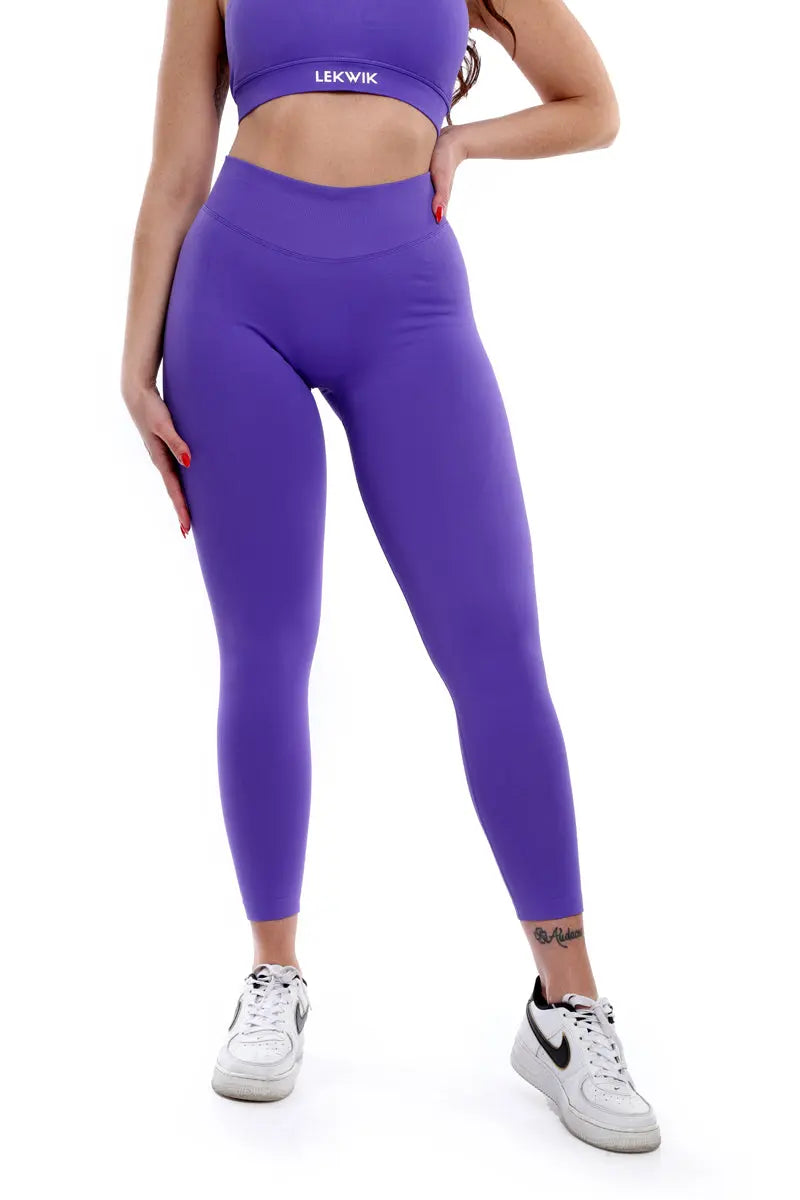 Leggings indaco modello IMMO a vita bassa senza cuciture - HASHTAG