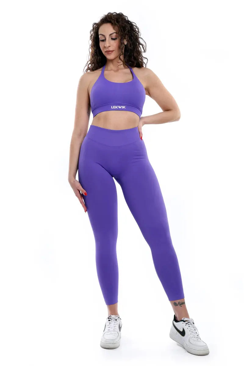 Leggings indaco modello IMMO a vita bassa senza cuciture - HASHTAG