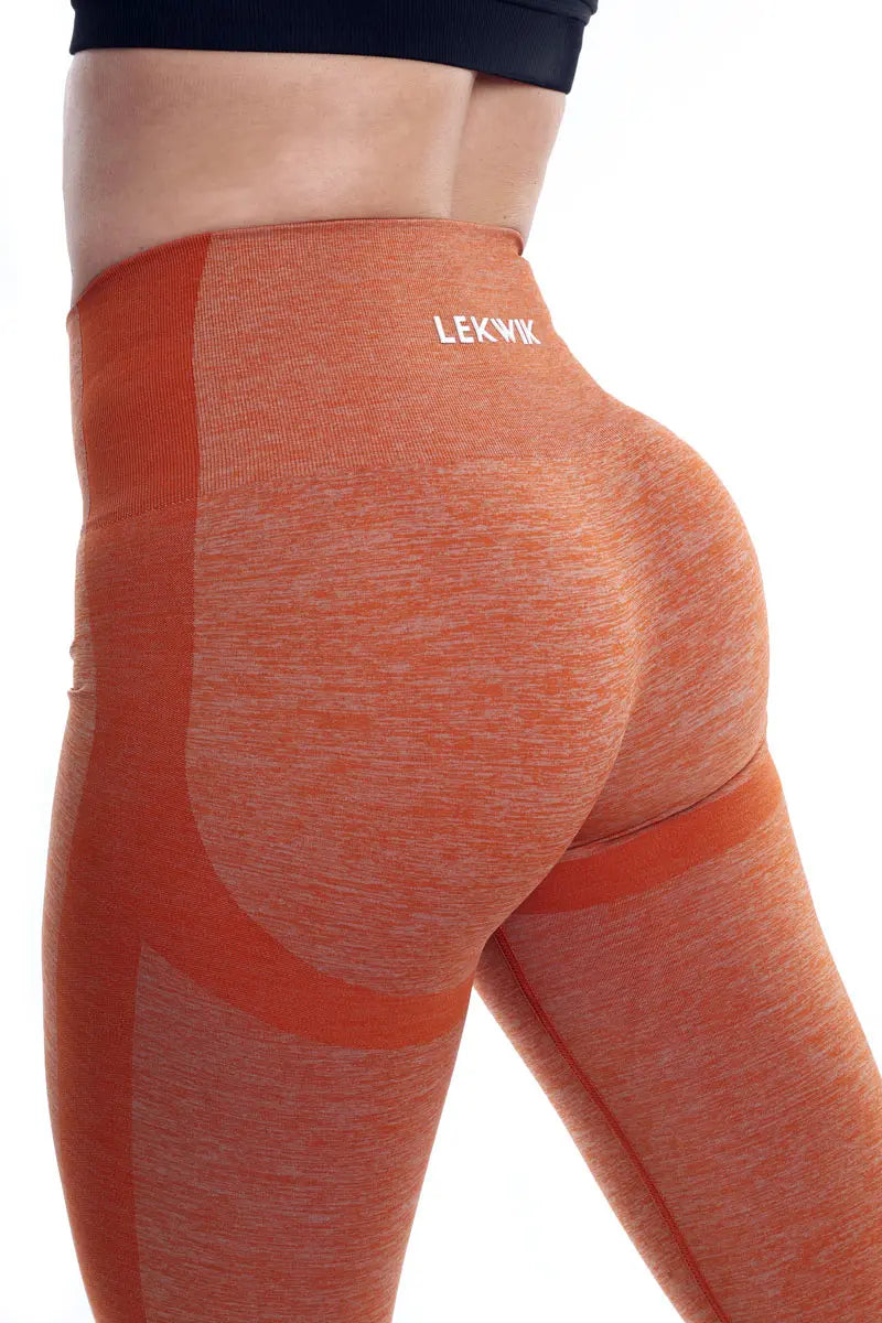 Leggings terracotta modello POLLY a vita alta senza cuciture LEKWIK®