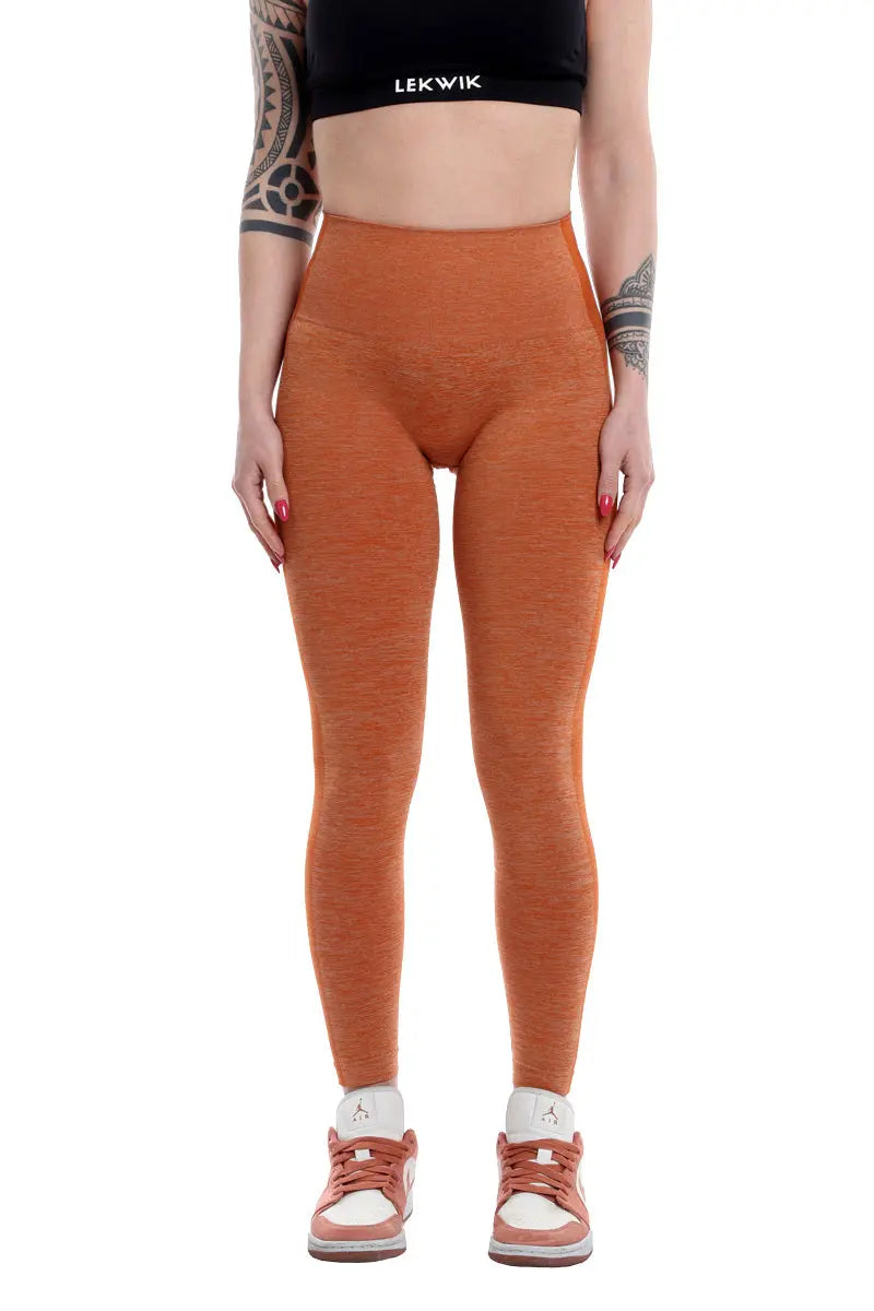Leggings terracotta modello POLLY a vita alta senza cuciture LEKWIK®