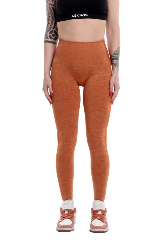 Leggings terracotta modello POLLY a vita alta senza cuciture LEKWIK®