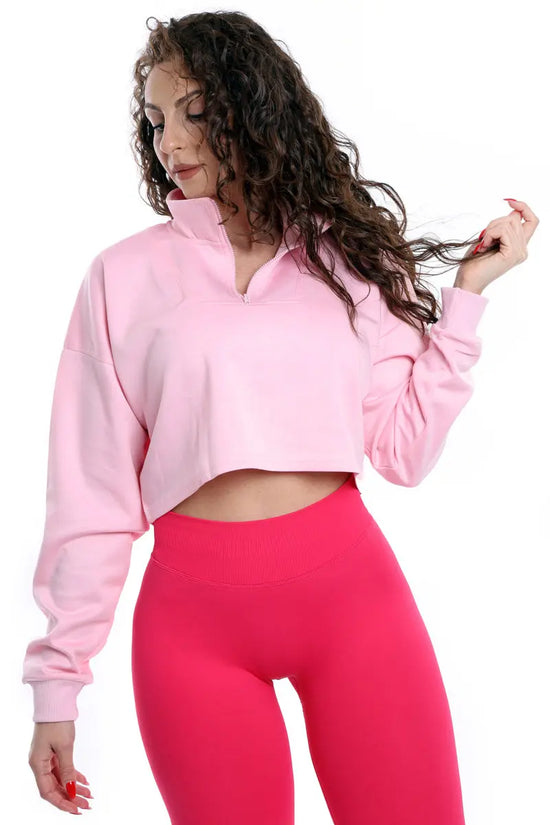 Felpa a vita corta rosa modello IRIS LEKWIK®