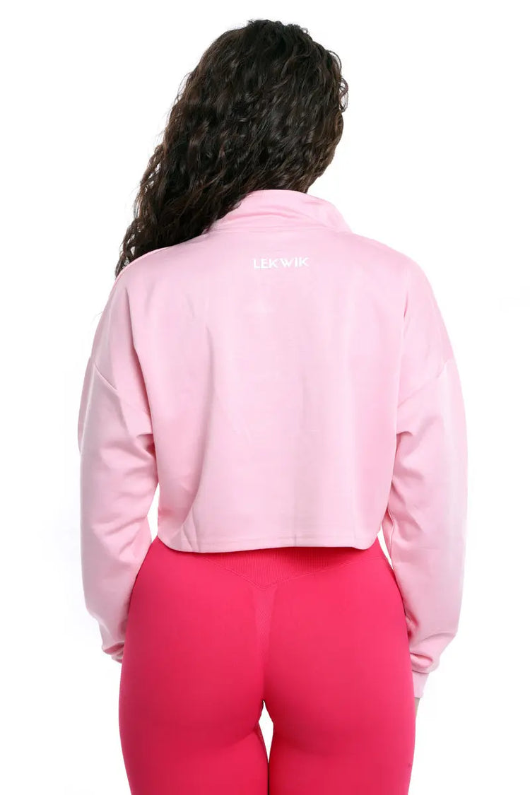 Felpa a vita corta rosa modello IRIS LEKWIK®