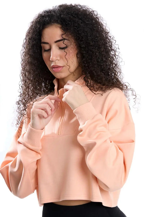 Felpa a vita corta salmone chiaro modello IRIS - HASHTAG