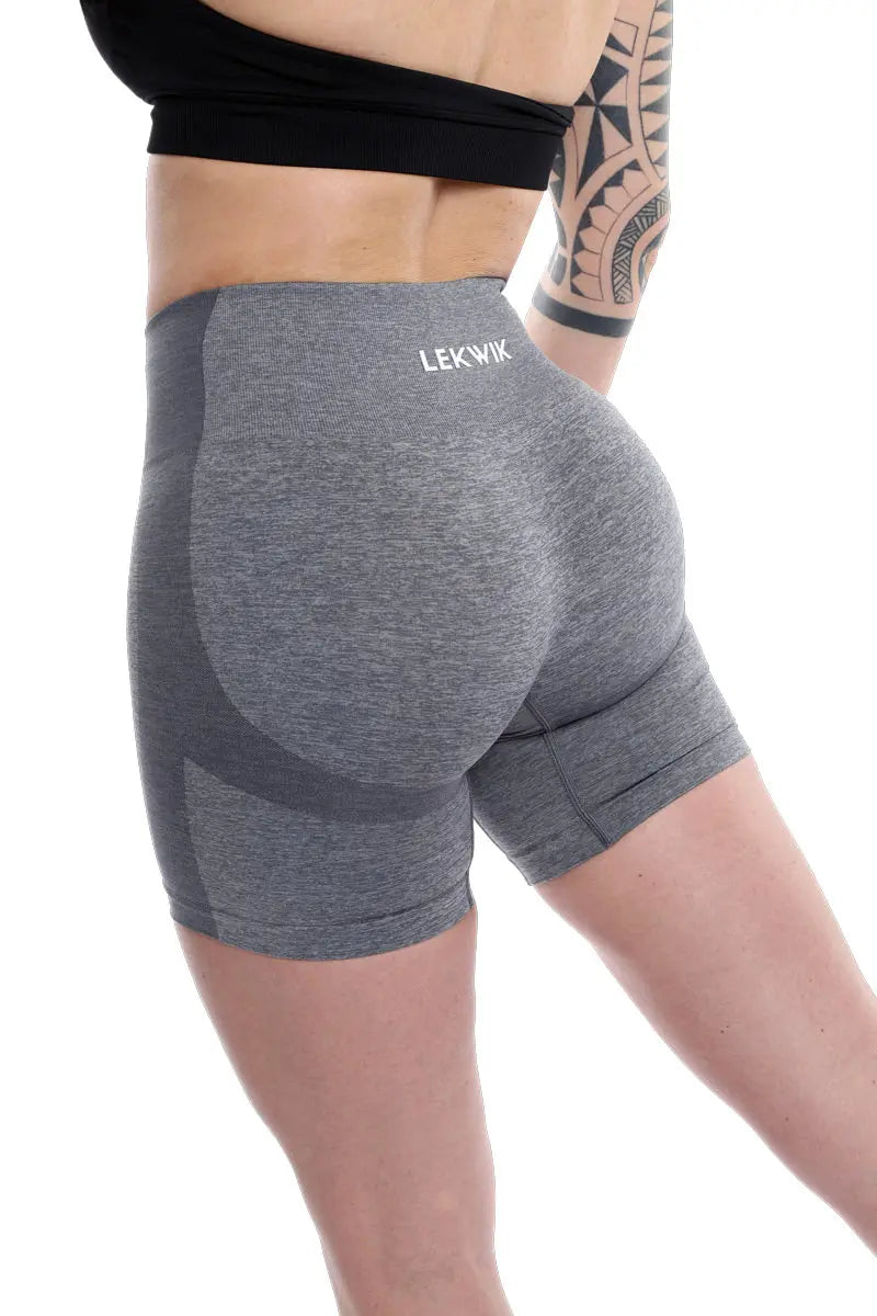 Shorts grigio modello POLLY a vita alta senza cuciture LEKWIK®