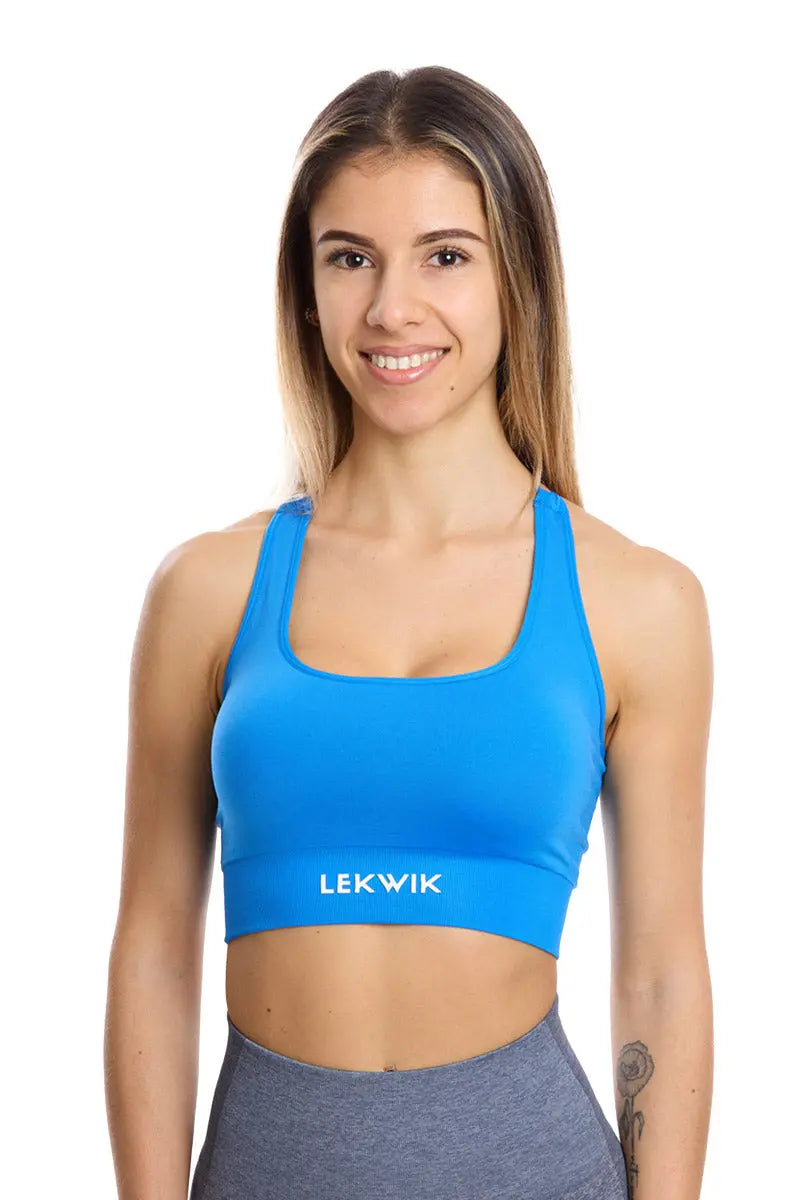 Top sportivo INES intrecciato blu elettrico - HASHTAG