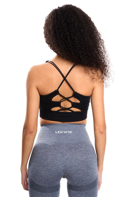 Top sportivo INES intrecciato nero - HASHTAG