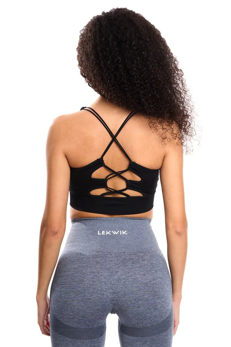 Top sportivo INES intrecciato nero - HASHTAG