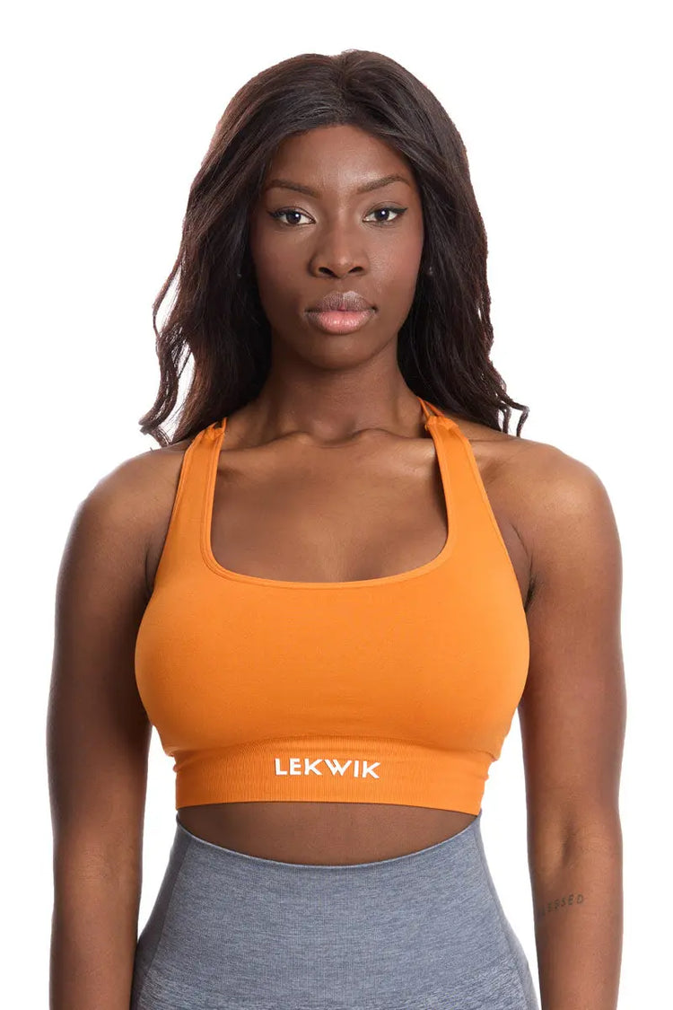 Top sportivo INES intrecciato arancione LEKWIK®