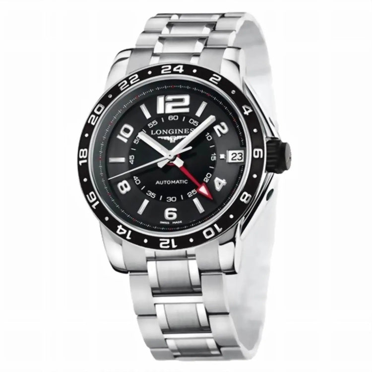 Longines orologio Admiral GMT 42mm nero automatico acciaio L3.668.4.56.6 Capodagli 1937