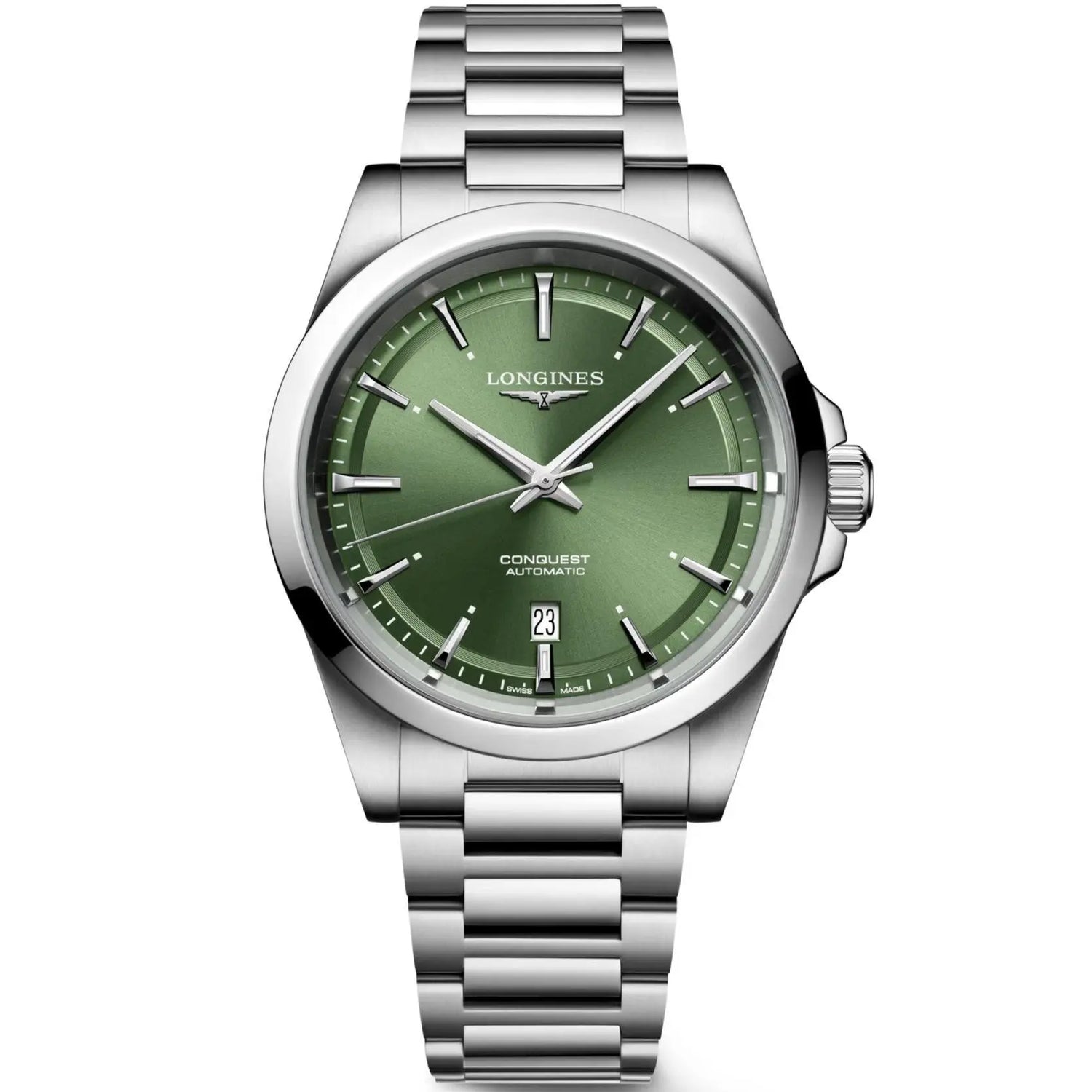 Longines orologio Conquest 2023 41mm verde acciaio automatico L3.830.4.02.6 Capodagli 1937