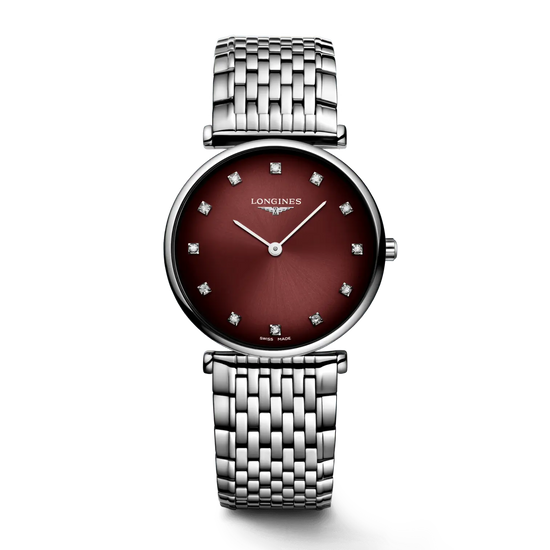Longines orologio La Grande Classique 29mm bordeaux quarzo acciaio L4.512.4.91.6 Capodagli 1937