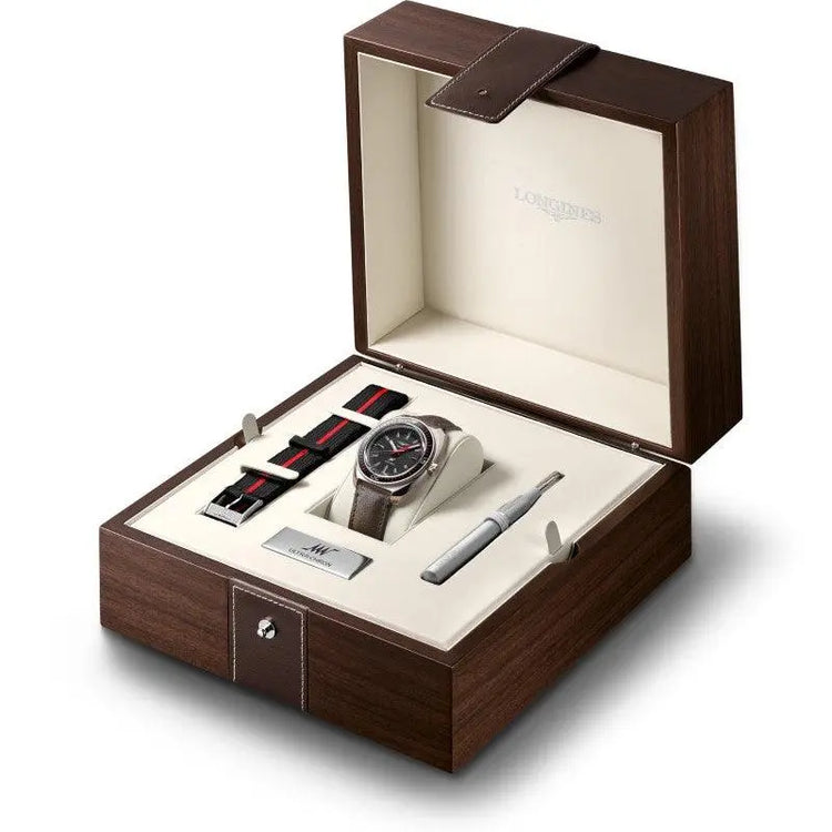 Longines orologio Ultra-Chron Box Edition 43mm nero automatico acciaio L2.836.4.52.8 Capodagli 1937