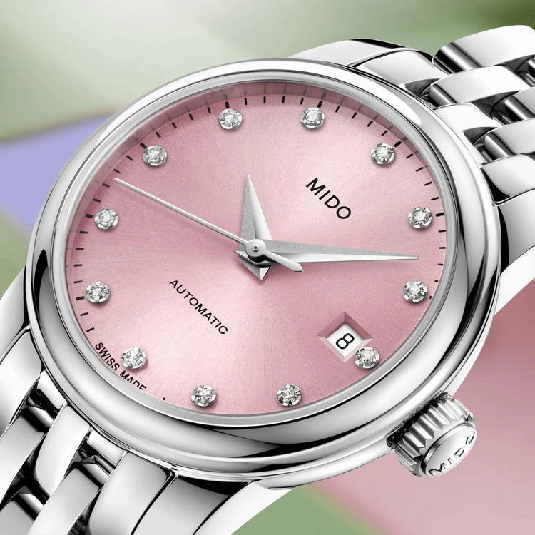 Mido orologio Baroncelli Lady Twenty Five 25mm rosa automatico acciaio M039.007.11.336.00 Capodagli 1937