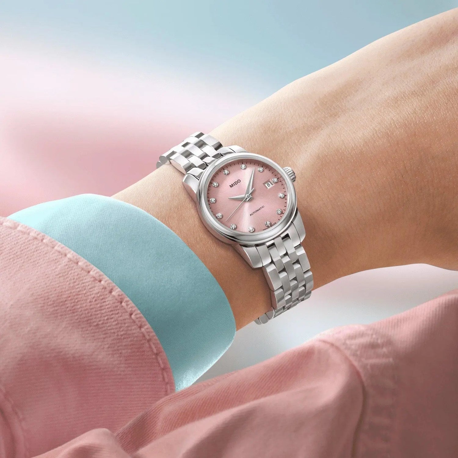 Mido orologio Baroncelli Lady Twenty Five 25mm rosa automatico acciaio M039.007.11.336.00 Capodagli 1937