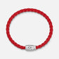 Montblanc bracciale pelle intrecciata rossa chiusura a 3 anelli misura M 130902 63 Capodagli 1937