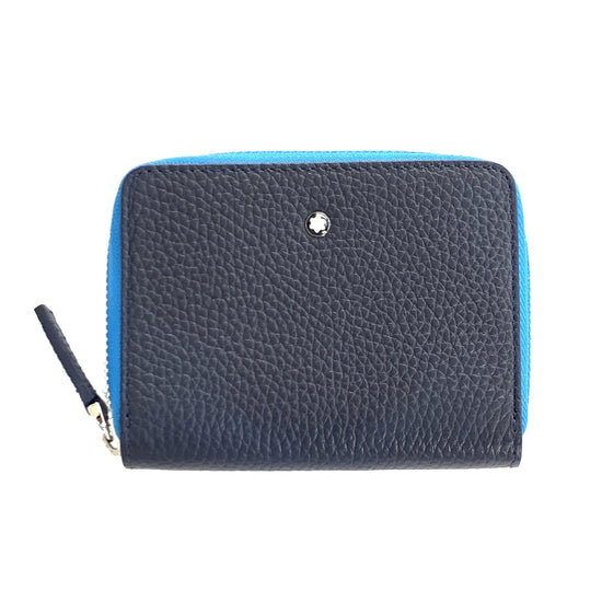 Montblanc custodia accessori per telefono 1 scomparto grande Meisterstück Soft Grain blu celeste 124126 Capodagli 1937