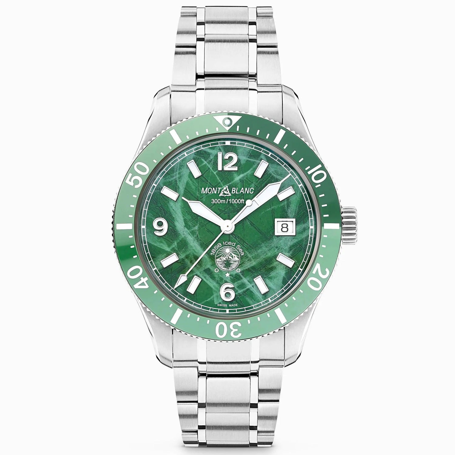 Montblanc orologio 1858 Ice Sea Automatic Date 41mm verde automatico acciaio 129373 Capodagli 1937