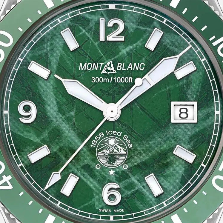 Montblanc orologio 1858 Ice Sea Automatic Date 41mm verde automatico acciaio 129373 Capodagli 1937