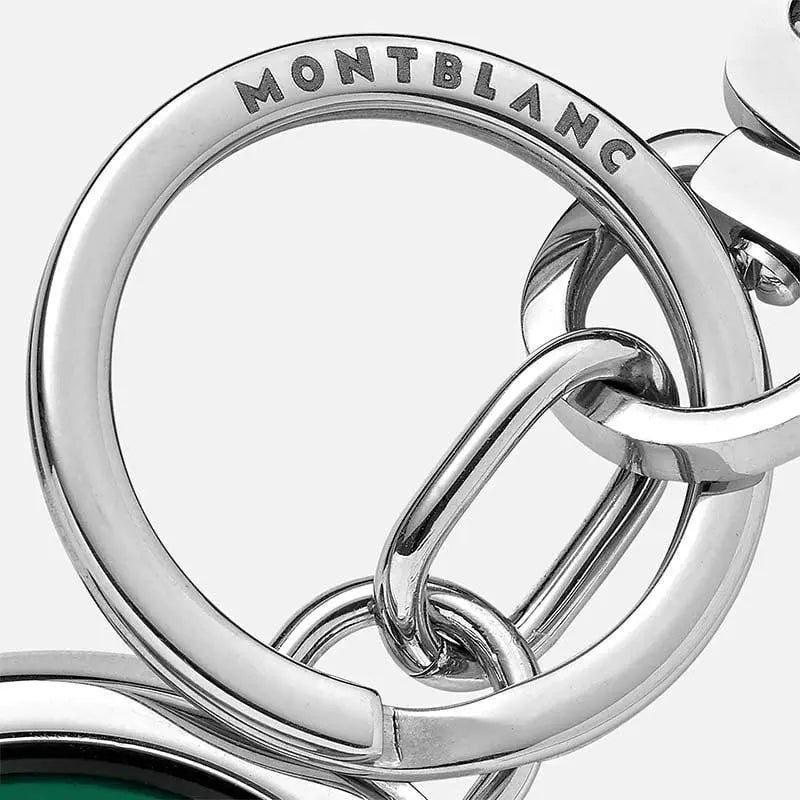 Montblanc portachiavi Meisterstück Spinning emblema girevole verde acciaio 131104 Capodagli 1937