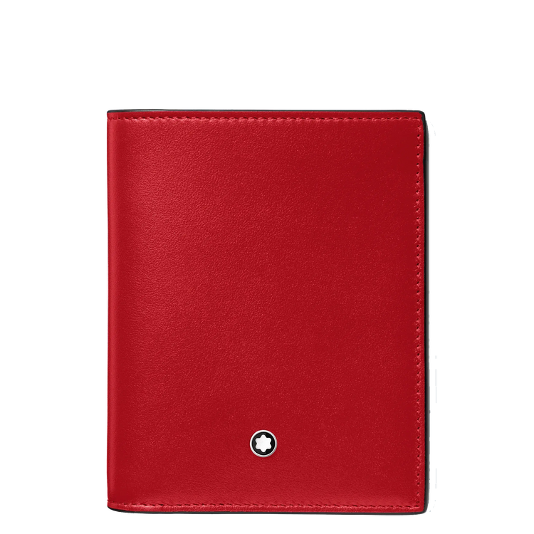 Montblanc portafoglio compatto Meisterstück 6 scomparti nero/rosso 129679 Capodagli 1937