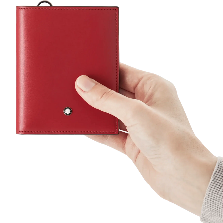 Montblanc portafoglio compatto Meisterstück 6 scomparti nero/rosso 129679 Capodagli 1937