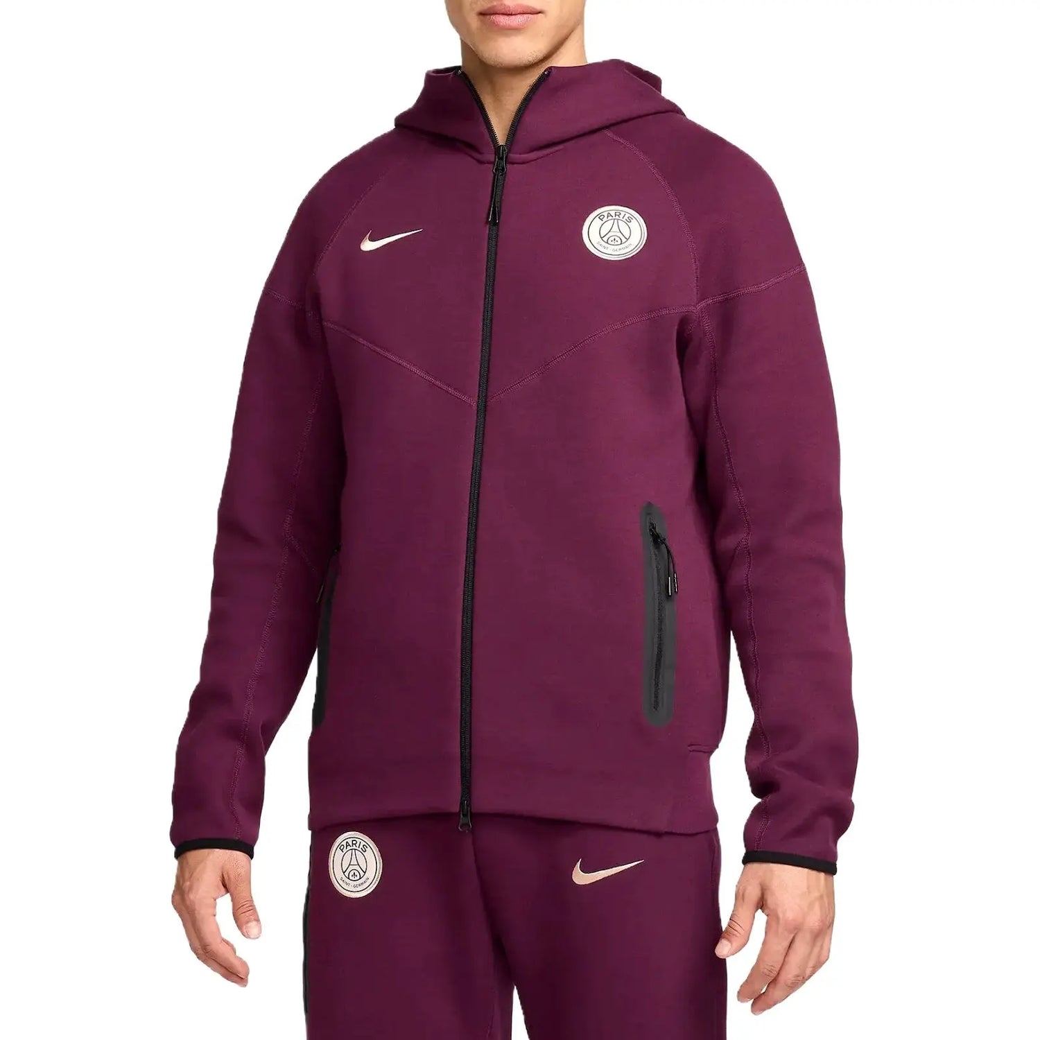 PSG Tech Fleece presentation tracksuit 2024/25 dark red - Nike-0
