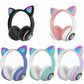 CUFFIE GATTO BLUETOOTH WIRELESS GAMING AURICOLARE LED IPHONE SMARTPHONE - VIOLA