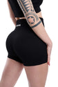 Shorts a costine nero modello CIRCE a vita alta - HASHTAG