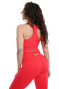 Top sportivo a costine rosso corallo modello CIRCE - HASHTAG