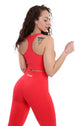 Top sportivo a costine rosso corallo modello CIRCE - HASHTAG