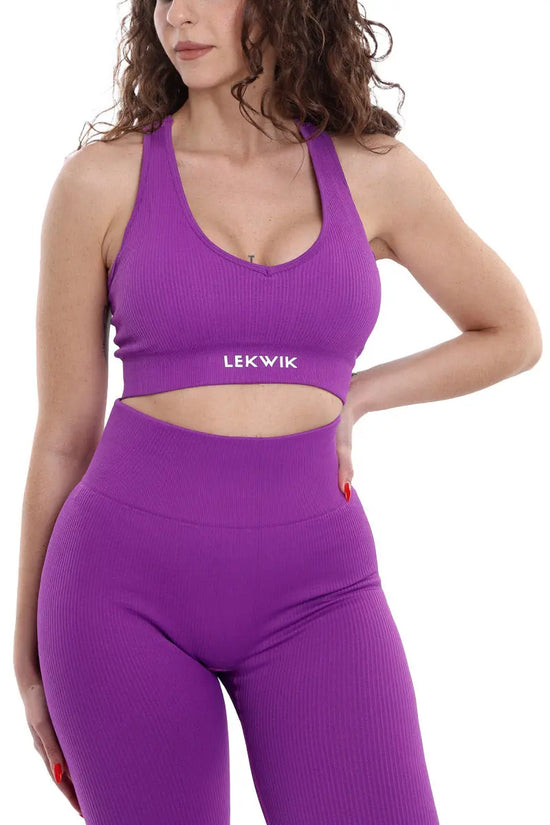 Top sportivo a costine viola modello CIRCE LEKWIK®