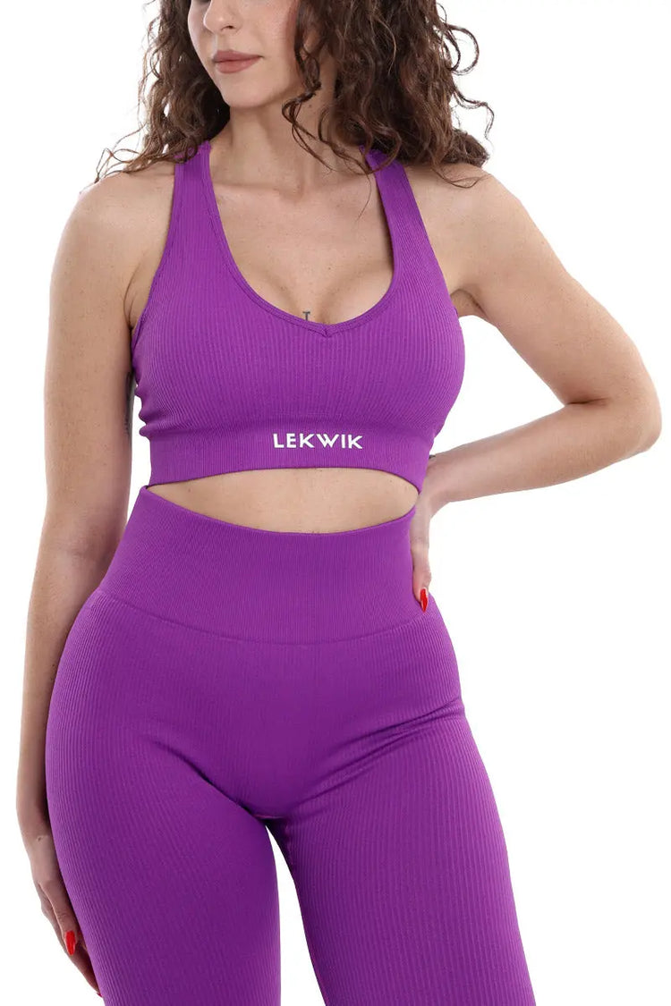 Top sportivo a costine viola modello CIRCE LEKWIK®
