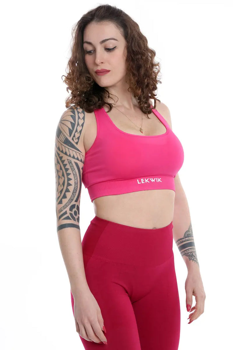 Top sportivo INES intrecciato fucsia - HASHTAG