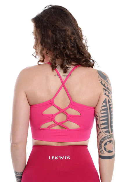 Top sportivo INES intrecciato fucsia - HASHTAG